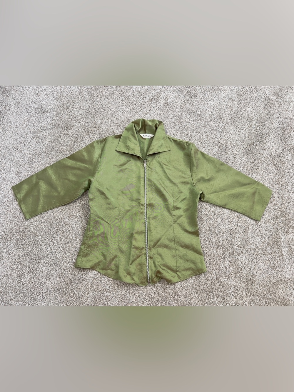 Mouth Valley Green iridescent Jacket Blouse Made In Japan